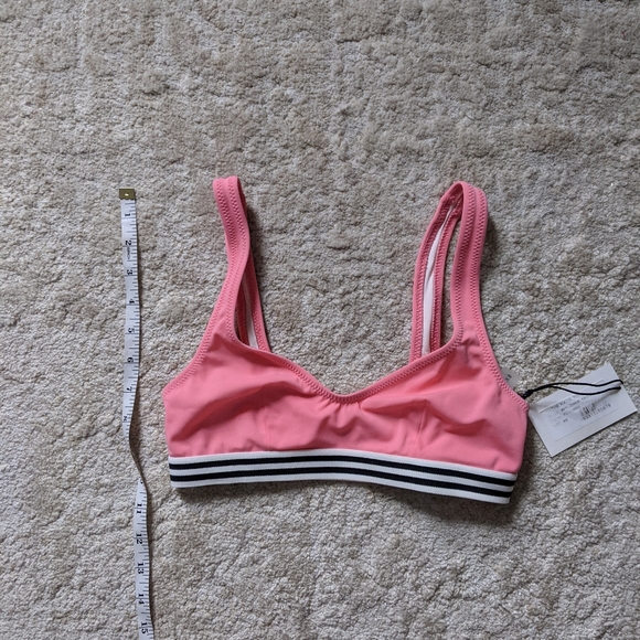 NWTSolid & striped Katie bikini top pink stripes - Picture 3 of 4
